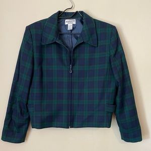 Vintage Pendleton plaid zip-up wool jacket